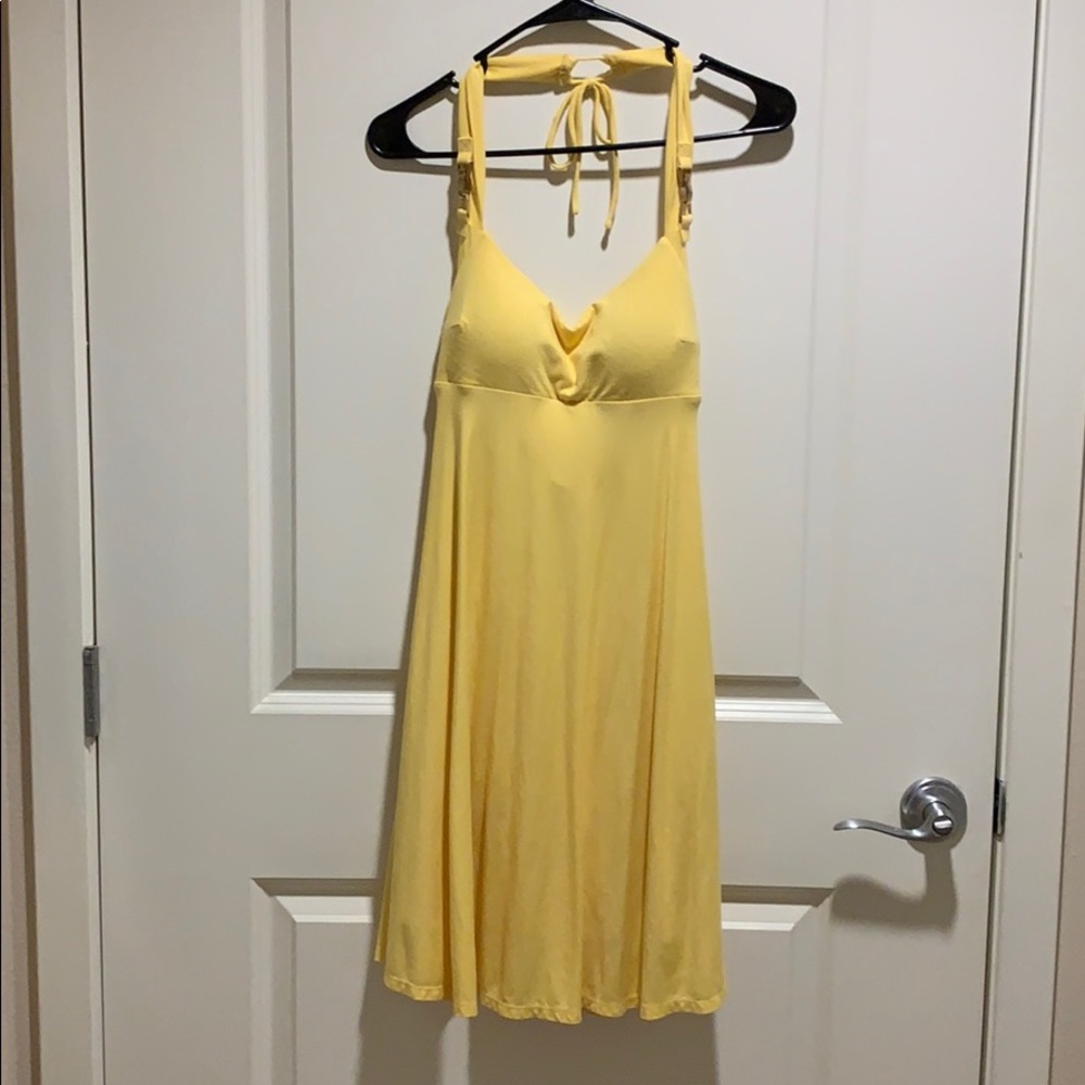 Yellow Mini Halter Dress